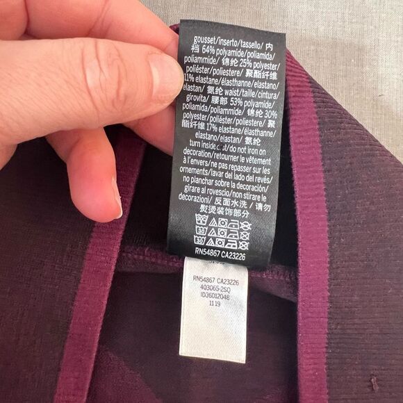 PINK Victoria's Secret Burgundy Wide Waistband Seamless Leggings Size Large - Picture 9 of 10